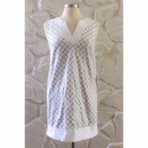Gretchen Scott White Silver Rings Tank Dress Small